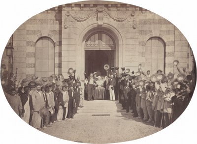 Asile Impérial de Vincennes: Saluut aan de keizer op 15 augustus, 1859 (foto) door Charles Nègre