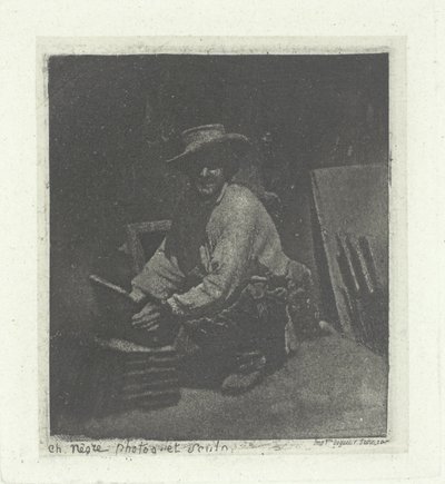 Knielende metselaar door Charles Nègre