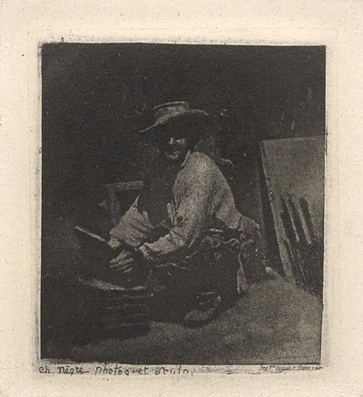 [The Crouching Mason]. door Charles Nègre