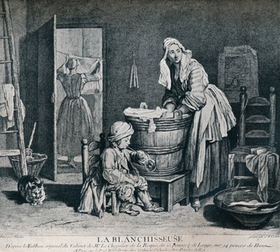 La Blanchisseuse, 18e eeuw, 1916 door Charles Nicolas Cochin