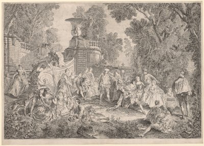Het spel van blindemannetje door Charles Nicolas Cochin