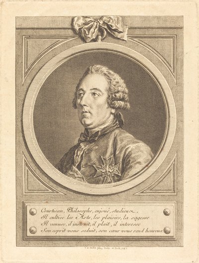 Louis Cesar de La Baume-le-Blanc door Charles Nicolas Cochin II
