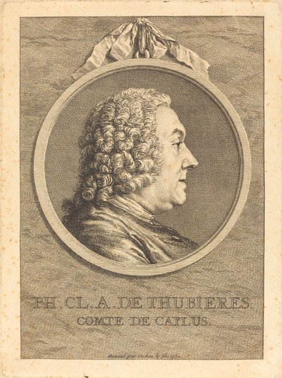 Ph.Cl.A. de Thubieres, Graaf van Caylus door Charles Nicolas Cochin II