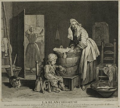 De wasvrouw door Charles Nicolas Cochin I