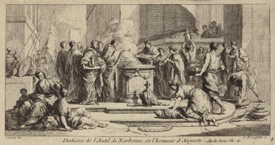 Inwijding van het altaar van Narbonne ter ere van de Romeinse keizer Augustus door Charles Nicolas II Cochin