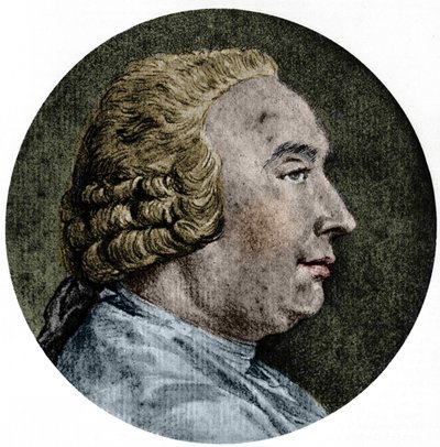 Portret van David Hume, Schotse filosoof (1711 tot 1776). Tekening door Charles - Nicolas Cochin Jr. door Charles Nicolas II Cochin