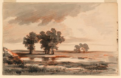 Landschap door Charles Nicolas Ransonnette