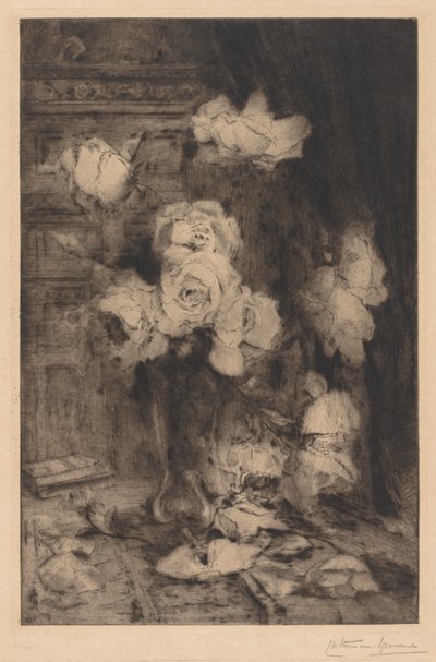 Studie van Rozen door Charles Nicolas Storm van 