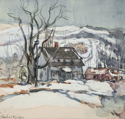 Huis en Boom in de Winter door Charles P. Reiffel