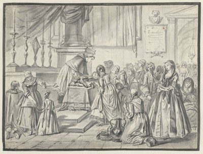 Kerkelijke scène met kruisverering op Goede Vrijdag door Charles Parrocel