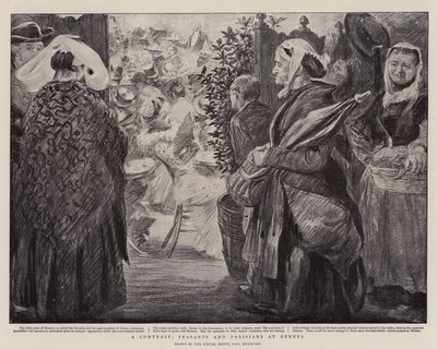 Een contrast, boeren en Parijzenaars in Rennes door Charles Paul Renouard