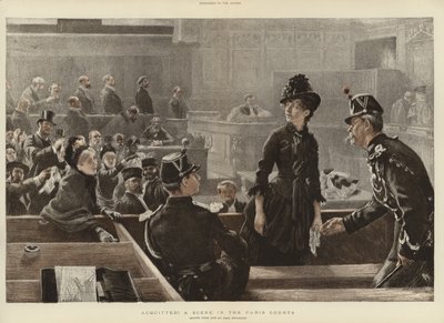 Een scène in de Parijse rechtbanken door Charles Paul Renouard