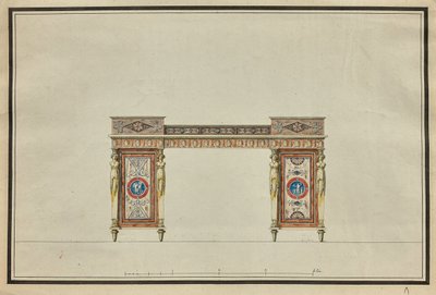 Ontwerp van een bureau door Charles Percier