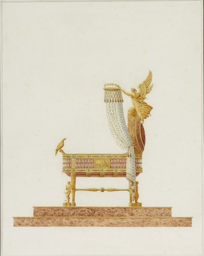 Ontwerp van de wieg voor Zijne Majesteit de Koning van Rome, 1811 door Charles Percier