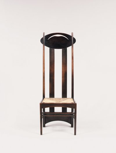 Stoel met hoge rugleuning voor de Argyle Street Tea Rooms, Glasgow door Charles Rennie Mackintosh