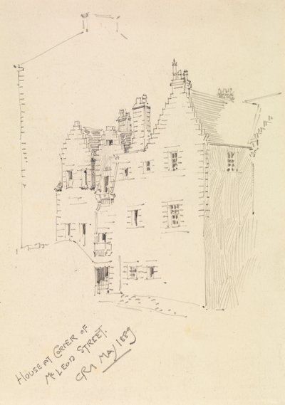 Huis op de hoek van Mcleod Street door Charles Rennie Mackintosh
