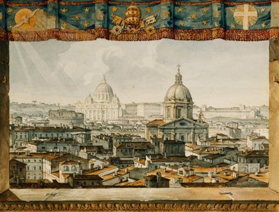 Rome vanaf de Trinita dei Monti door Charles Robert Cockerell