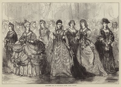 Gemaskerd bal in Marlborough House, dameskostuums door Sir John Charles Robinson