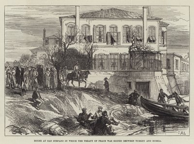 Huis in San Stefano waar het vredesverdrag tussen Turkije en Rusland werd ondertekend door Sir John Charles Robinson