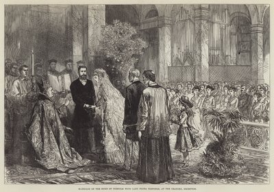 Huwelijk van de hertog van Norfolk met Lady Flora Hastings, in de Oratory, Brompton door Sir John Charles Robinson