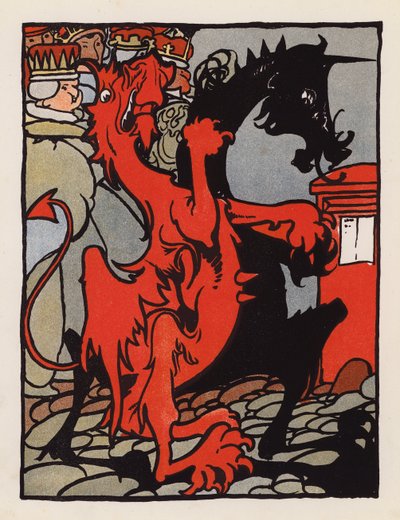 Onzin: Heraldische figuur die over de Strand loopt met koningen door Charles Robinson