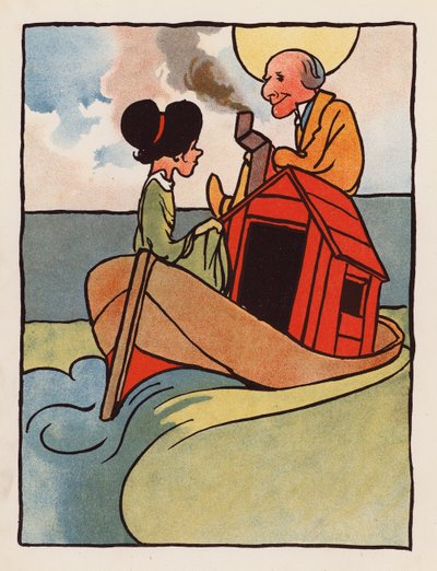 Onzin: Oude man en zijn dochter thuis op een boot door Charles Robinson