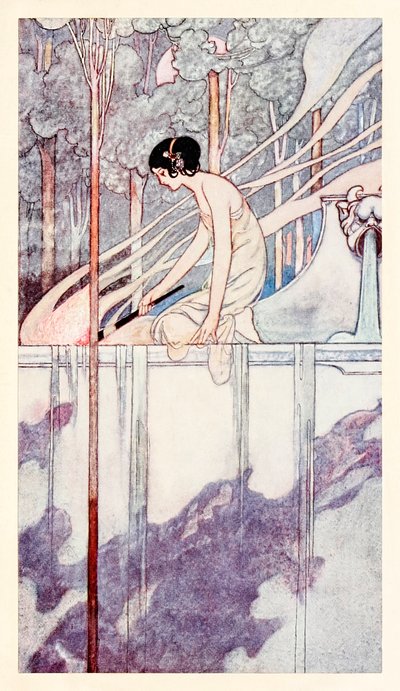 "Ze brandde van liefde, zoals stro met vuur vlamt, ze brandde uit liefde, zoals stro snel uitbrandt" uit "Fair and False" in The Songs and Sonnets of William Shakespeare door Charles Robinson