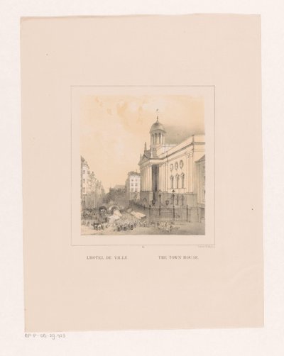 Gezicht op het stadhuis te Rotterdam door Charles Rochussen