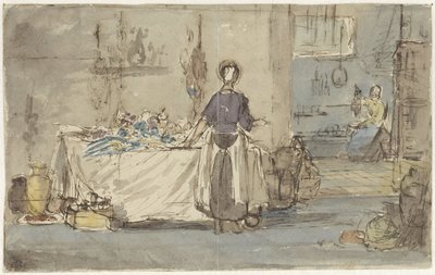 Keukeninterieur door Charles Rochussen