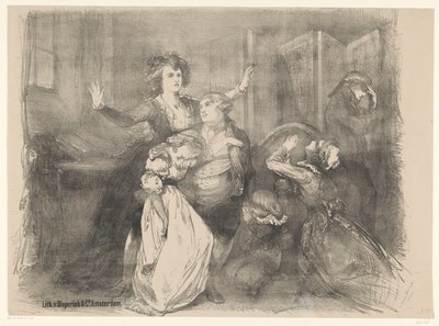 Scène uit toneeldrama Marie Antoinette door Charles Rochussen