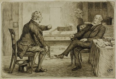 Advocaat en cliënt door Charles Samuel Keene