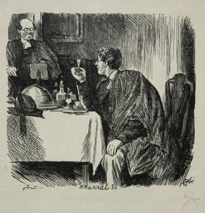 Tomkins Degree Supper en hoe het eindigde, 1868 door Charles Samuel Keene