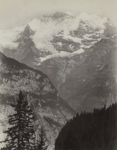 Jungfrau, uitzicht vanaf Mürren, Zwitserland, c. 1860s door Charles Soulier