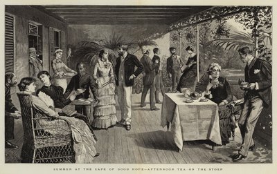 Zomer aan de Kaap de Goede Hoop, middagthee op de stoep door Charles Stanley Reinhart