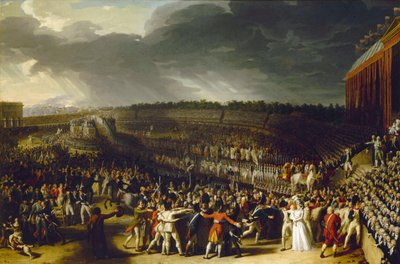 Het feest van de federatie op Champ de Mars op 14 juli 1790, 1792 door Charles Thevenin
