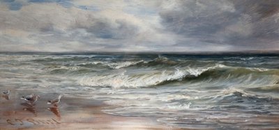 Zee golven, 1880 door Charles Thomas Burt