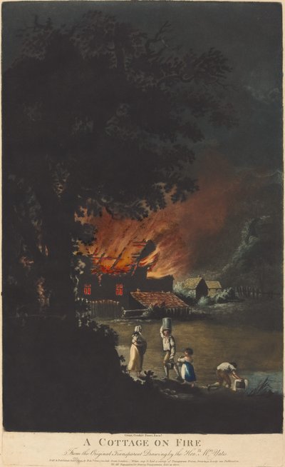 Een Brandend Huisje door Charles Turner