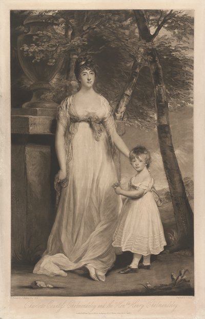 Charlotte Gravin Cholmondeley en haar zoon de Eerwaarde Henry Cholmondeley door Charles Turner