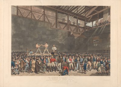 Het interieur van de Fives Court, met Randall en Turner die aan het sparren zijn door Charles Turner