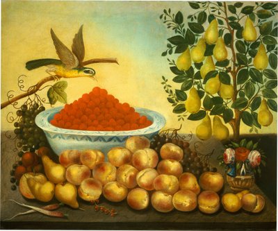 Stilleven: Fruit, Vogel en Dwergperenboom door Charles V. Bond