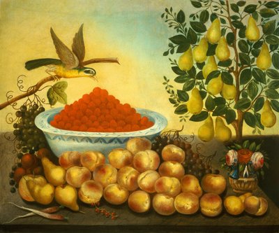 Stilleven: Fruit, Vogel en Dwergperenboom, 1856 door Charles V. Bond