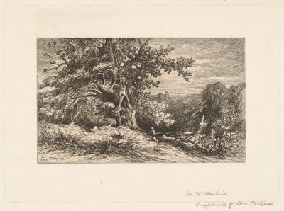 Landschap met omgevallen boom door Charles Volkmar