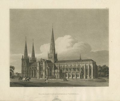 Lichfield Kathedraal - Zuidoostaanzicht door Charles Wild