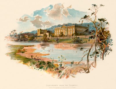 Chatsworth vanaf de Derwent door Charles Wilkinson