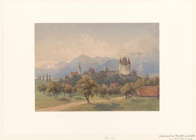 Gezicht op Thun, Zwitserland door Charles William Meredith van de Velde
