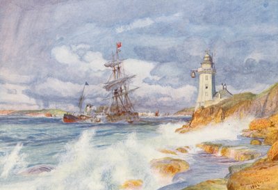 Ingang van de haven van Falmouth door Charles William Wyllie