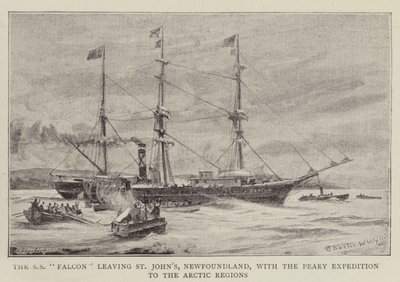 De SS Falcon vertrekt uit St John