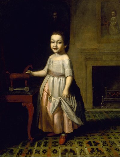 Jongen met speelgoedpaard door Charles Willson Peale