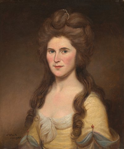 Rebecca Bryan White Mevr. John White, 1788 door Charles Willson Peale