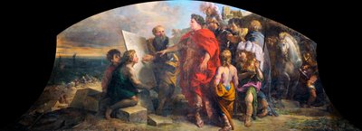 Keizer Augustus bouwt de haven van Miseno door Charles de la Fosse
